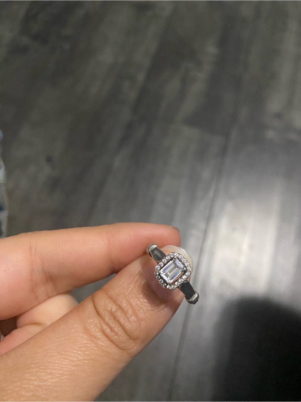 Sterling Silver Cubic Zirconia Halo Ring in Silver